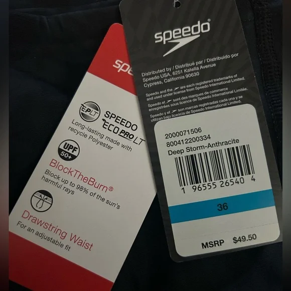 NWT Speedo Deep Storm Black Swim Jammers - Picture 3 of 3